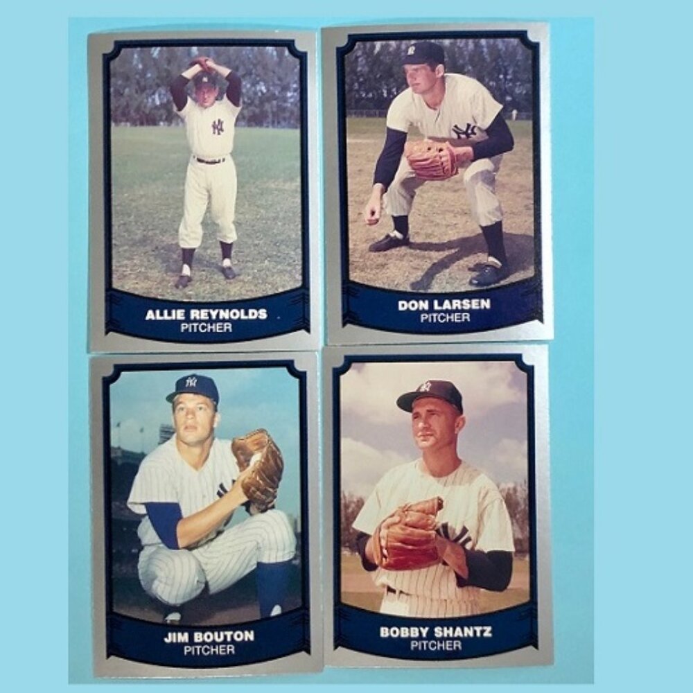 1988 Pacific NYYankees Cards,Don Larsen,Allie Reynolds,Bobby Shantz& Jim Bouton
